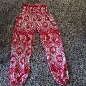 BOHO style  Balloon Pants. Size Small. Loose fit, stretch waist/ankles.